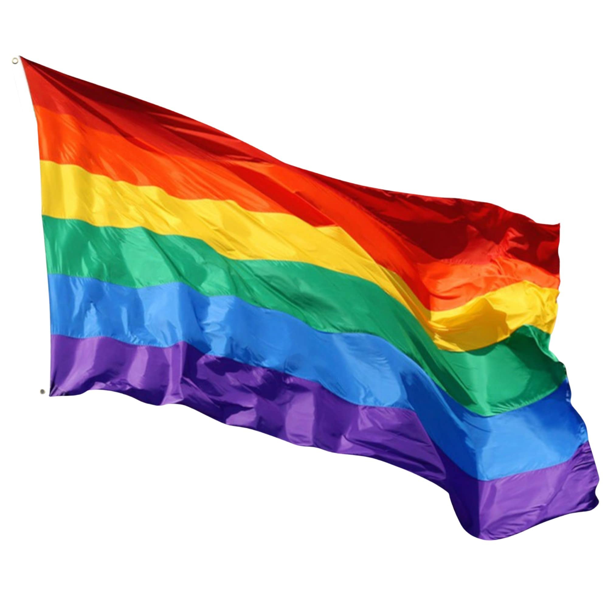 GOOGIT Pride Peace Rainbow Flag 90x150cm with Metal Rings