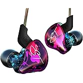 YINYOO Easy KZ ZST Colorful Hybrid Banlance Armature with Dynamic in-Ear Earphone 1BA+1DD HiFi Headset KZ in Ear Monitors Headphones Wired Earbuds IEM Earphones Gaming Earbuds (Colorful Without mic)