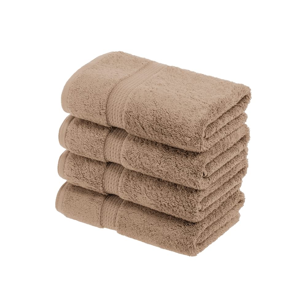 Superior 900 Gram 100% Premium Long-Staple Combed Cotton 4-Piece Hand Towel Set, Latte