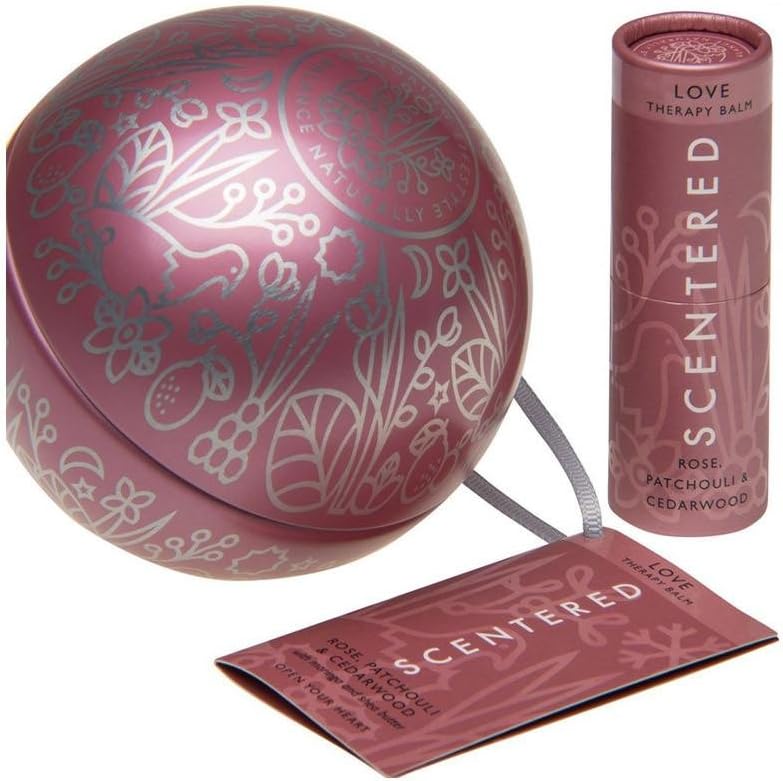 Scentered Bauble LOVE Aromatherapy Balm Stick - Encourages Feelings of Romance, Sensuality & Wellbeing - Rose, Cedarwood & Jasmine Blend