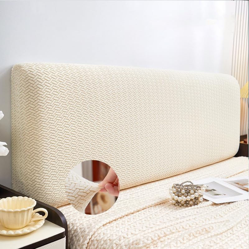 Photo 1 of BOPOREAE Headboard Cover Full Queen Cal King Stretch Soft Upholstery Headboard Slipcover Thick Fabric Dustproof Bed Head Protector Cover for King Size Bed Bedroom Décor Washable