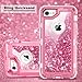 JAKPAK iPhone 6 Case, iPhone 6S Case Shockproof Glitter Flowing Liquid Bling Sparkle Cover for Girl Woman Heavy Duty Full Body Protective Shell for iPhone 6S iPhone 6 4.7 inches Pink