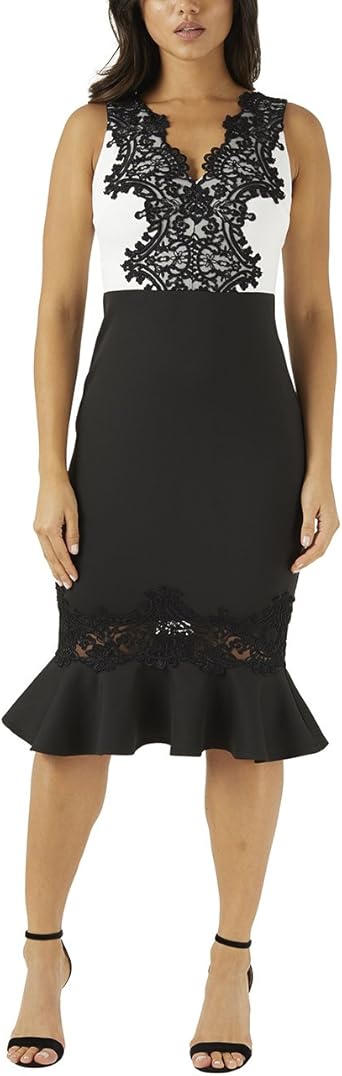 lipsy v neck lace bodycon dress