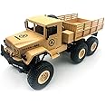 QIYHBVR 1/18 RC Military Truck RC Car 2.4Ghz Radio Controlled RC Lorry Vehicles Six-Wheel Rechargeable Batteries Great Gift for Kids Boys