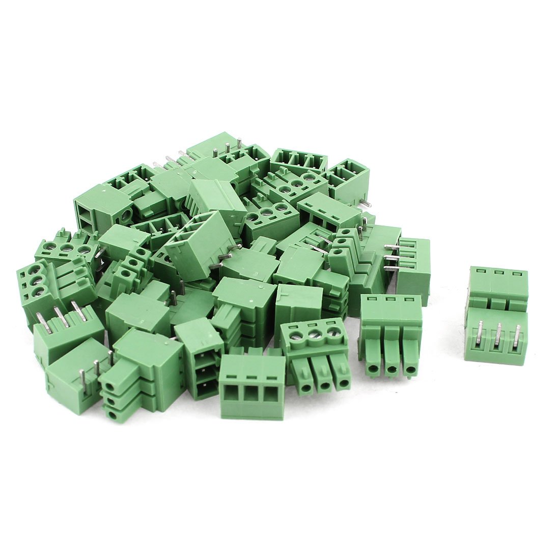 Sourcingmap 20 Pair 3 Pins 3.81mm Pitch Male Female PCB Screw Terminal Block