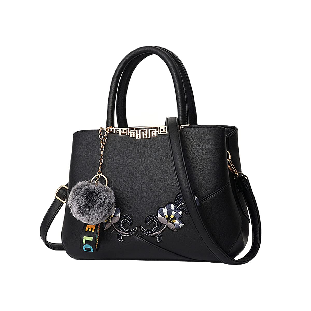 NIYUTA Women Handbag Fashion PU Shoulder Bag Elegant Travel High Capacity Shoulder Bags Black