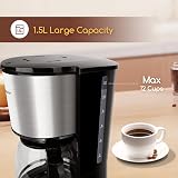 Aigostar Programmable Drip Coffee Maker 24-Hour Timer 1.5L 12-Cup BPA-Free view 5