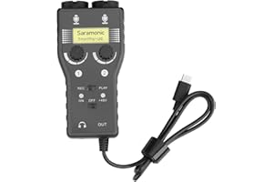 Saramonic SmartRig+ 2-Channel XLR/3.5mm Microphone Audio Mixer with Phantom Power Preamp & Guitar Interface for DSLR Cameras, Camcorders, iPhone, iPad, iPod, and Android Smartphones