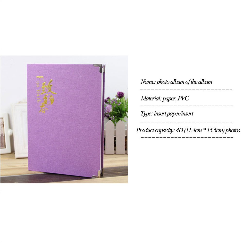 Inserted Page Photo Album- Owmoon Picture Holders Which Have 120 Pockets for up to 4x6” Photos, Instax Picture, Name-card , Memo Ticket Holder .Collecting Book With a Message Box ,For youth