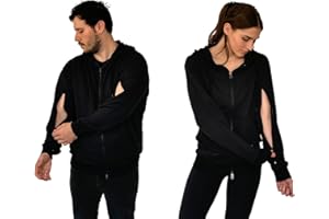 USBD Dialysis Hoodie with Arm Zippers, Unisex Hemodialysis Patient IV Sweatshirt