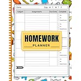 Homework Planner for ADHD Students: 130 Pages Undated Assignment Tracker Notebook for Elementary, Middle &amp; High School