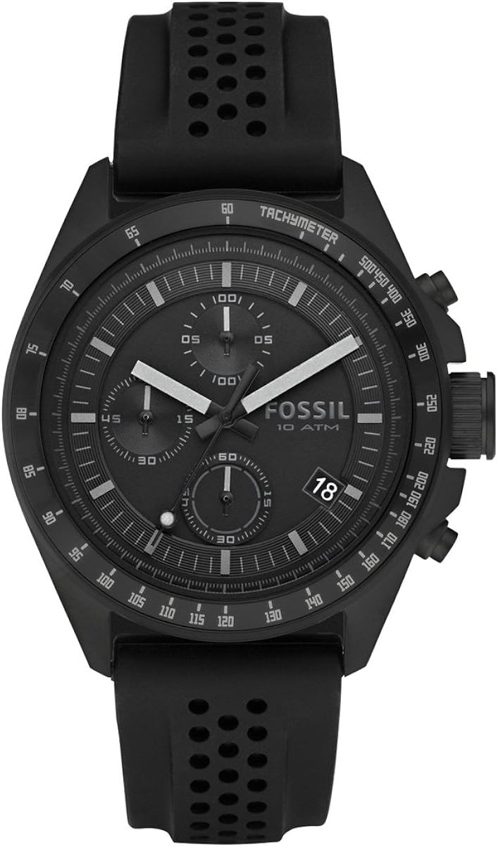 Fossil CH2703 - Reloj analógico de Cuarzo para Hombre con Correa de Silicona, Color Negro