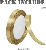 Aisszhao 10mm Champagne Gold Ribbon 22M Satin Gift Wrapping Double Sided view 2
