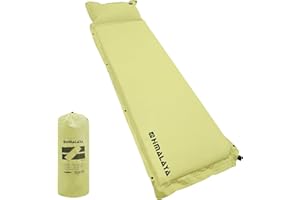 喜马拉雅 Lightweight Camping Sleeping Pad Inflatable Sleeping Mat Compact Camping Air Mattress with Pillow Backpacking Foam Sleeping Pad