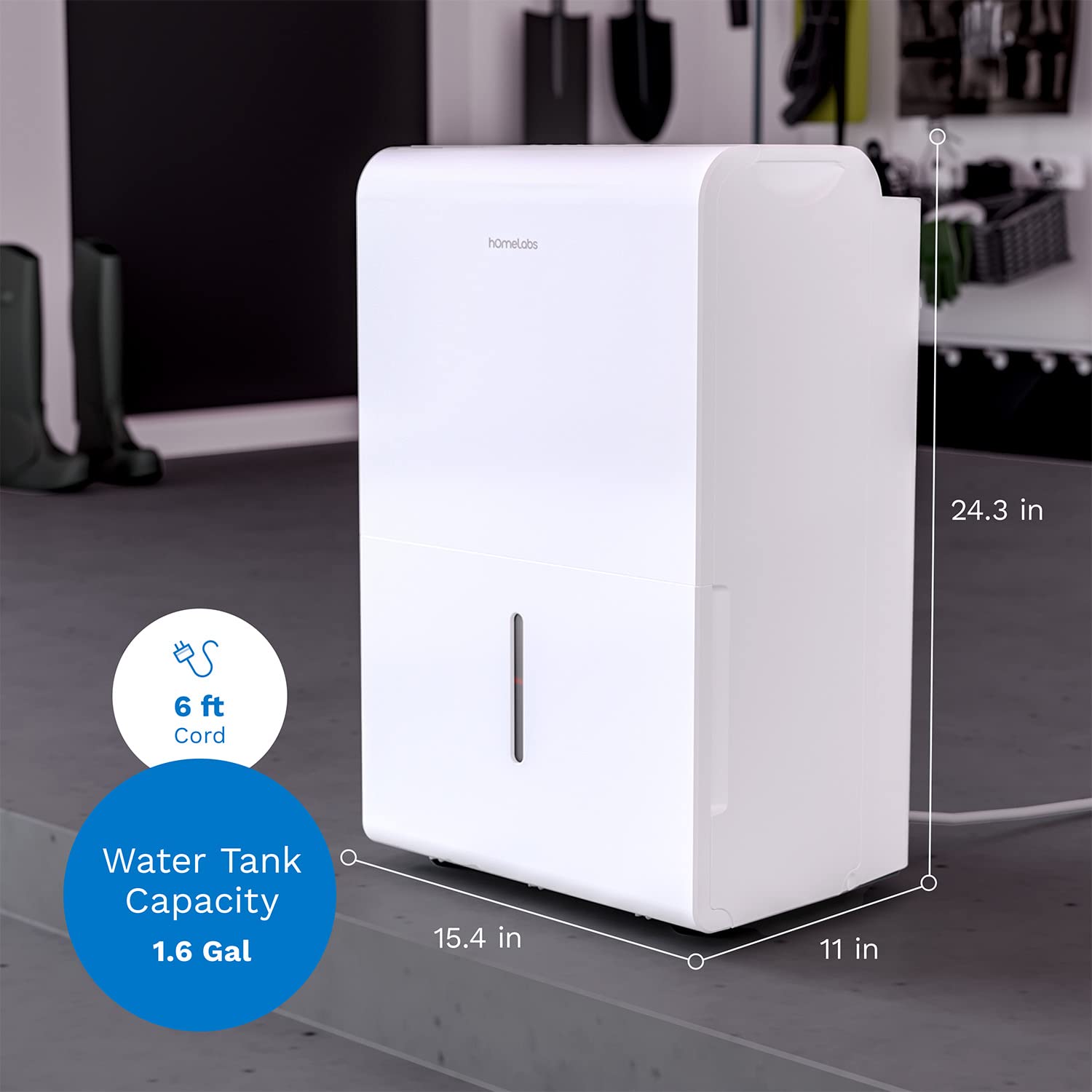 hOmeLabs 3000 Sq. ft. Energy Star Dehumidifier - Ideal for Medium to Large Rooms, Bedrooms and Home Basements - Powerful Moisture Removal and Humidity Control - 35 Pint