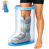 Fxdunjr Extra Wide Waterproof Leg Cast Cover for Shower with Non-Slip Bottom, Reusable Cast Protector for Walking Boot Surgery Bandage Wound, Shower Boot for Plus Size Adult [2026 Upgraded Reusable]