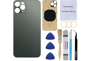 Perzework OEM Rear Back Glass Replacement for iPhone 11 Pro Max 6.5 inches with Reparing Toolkit and Pre-Installed Adhesive (Midnight Green)