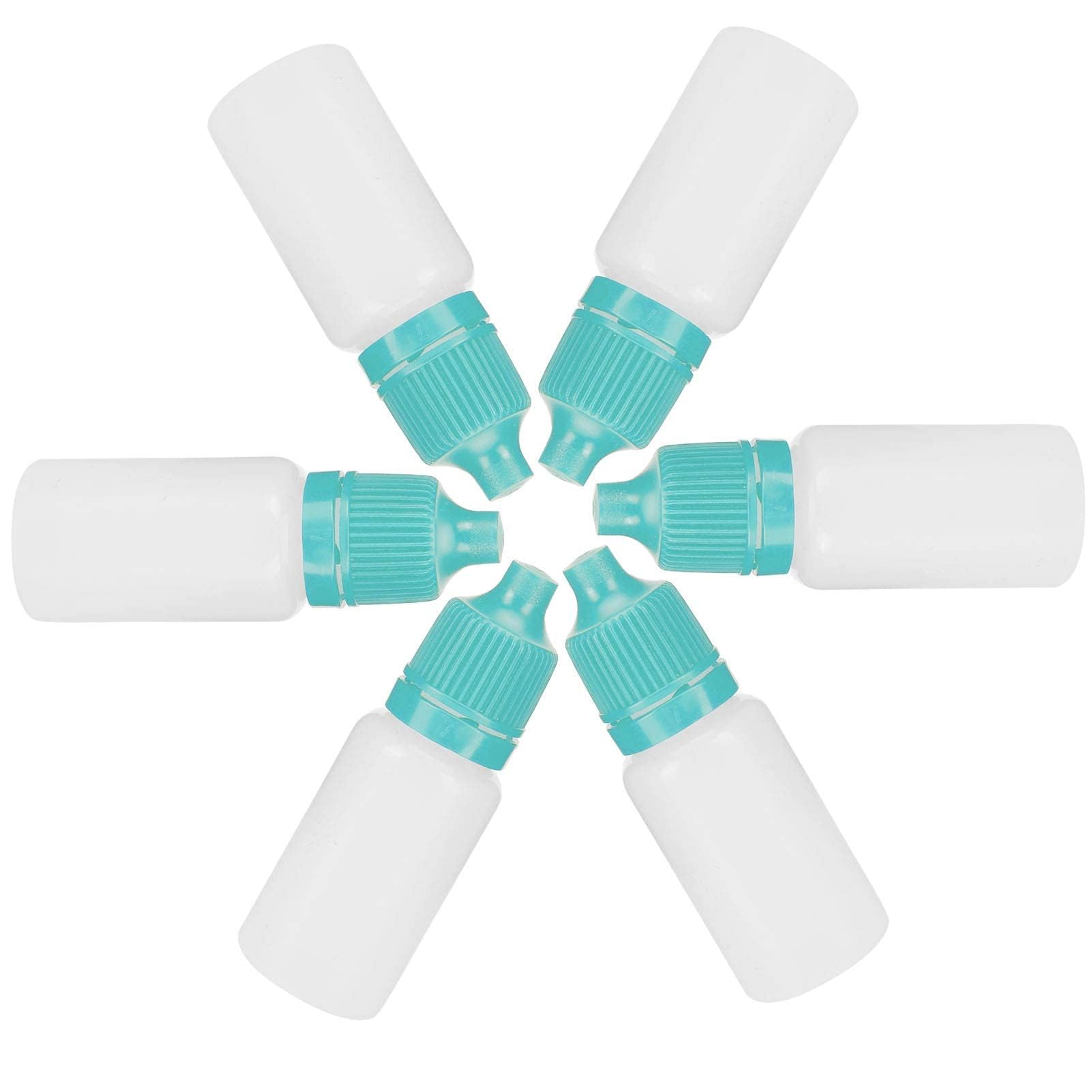 HERCHR 50Pcs 10ml Empty Plastic Dropper Dropping Bottles, Portable Bottle Eye Liquid Dropper Refillable Bottles Containers with Plugs & Screw Lid