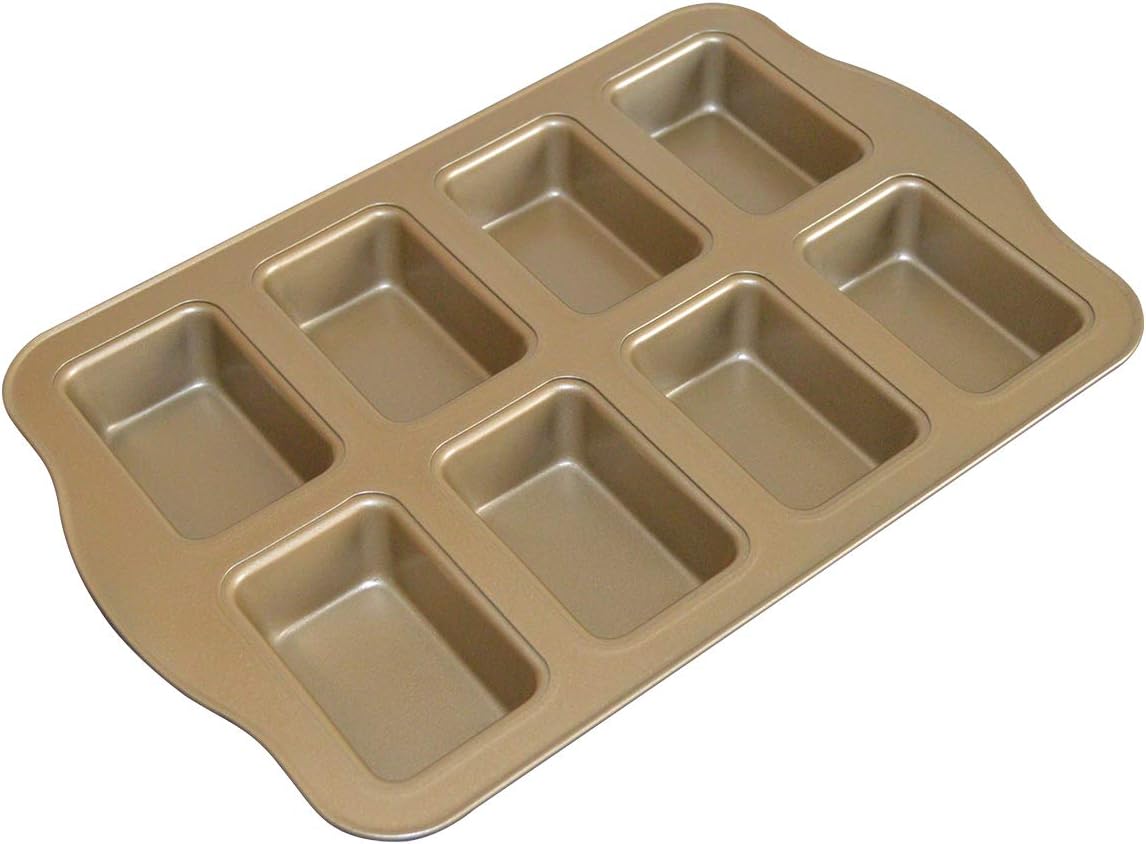 Mini Loaf Pan, 8Cavity NonStick Muffin Pan, Carbon Steel
