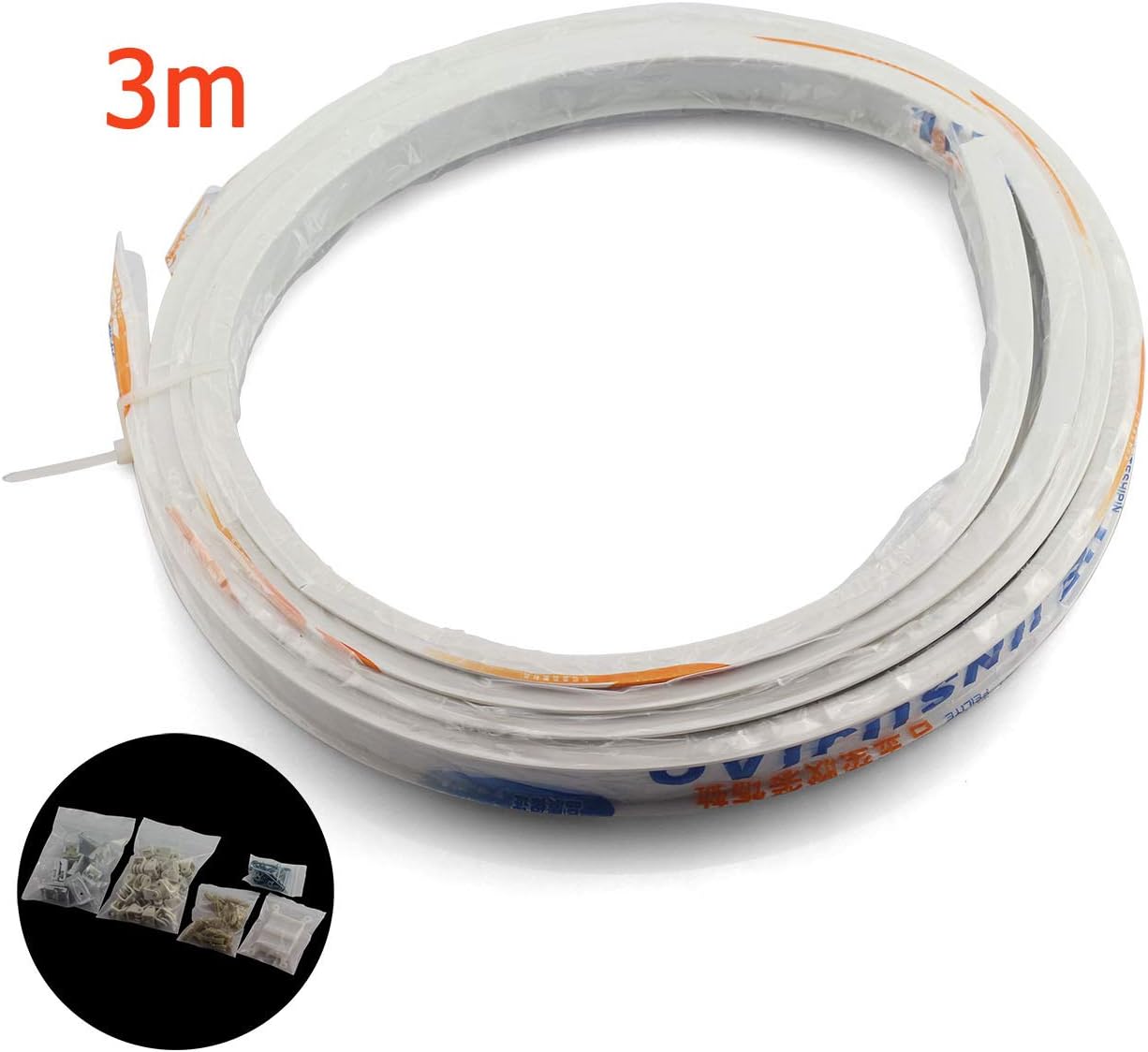 JCBIZ 3m Flexible Curtain Rail Tracks Nano Plastic Mute Bendable Cuttable Curtain Track Curtain Accessories for Straight Bay Windows Balcony Decoration Super Quiet Slide Rail Top Mounting