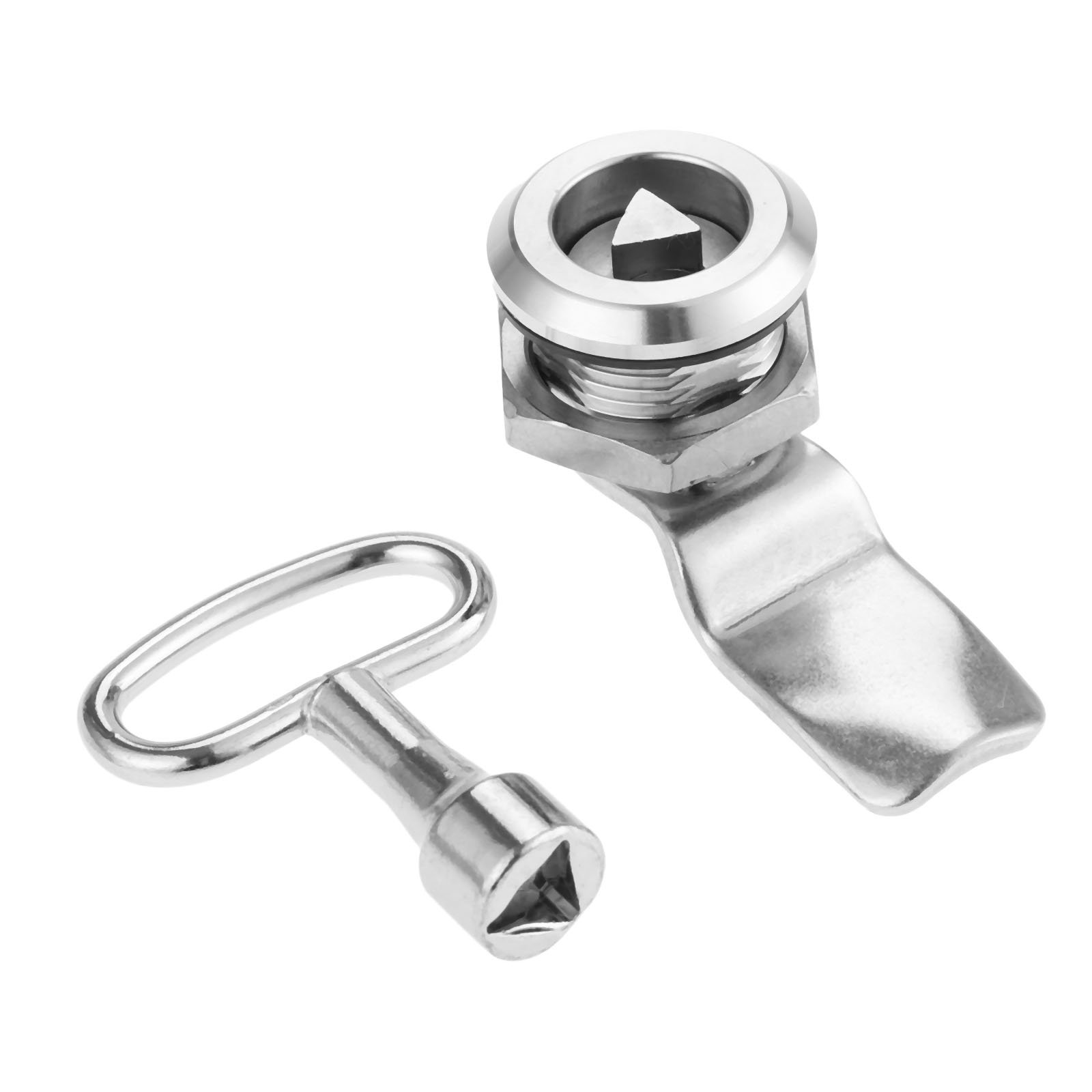 Hicello Stainless Steel Cylinder Tubular Cam Lock Ø22mm x 25mm 90 Degree with Key for Residential Mail Box Lift Cabinet Loft Latch Utilties Infrastructure Tubular Triangle Key