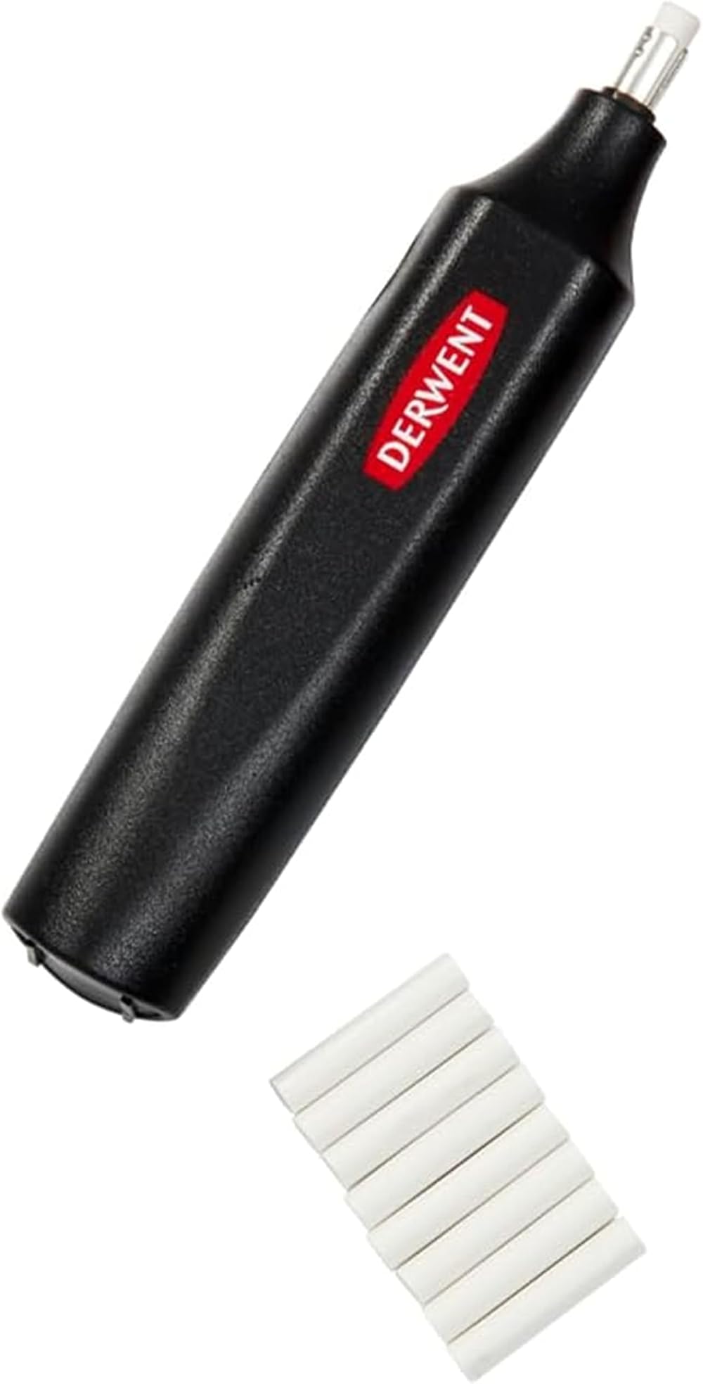 Derwent Battery-Operated Eraser Pen with 8 Replacement Erasers Black