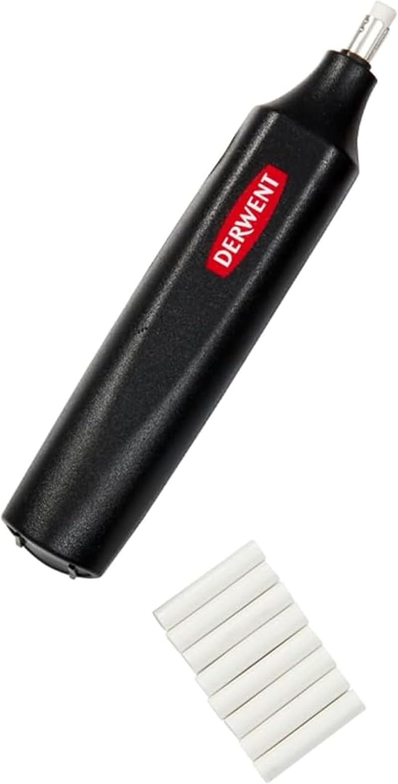 Derwent Battery-Operated Eraser Pen with 8 Replacement Erasers Black