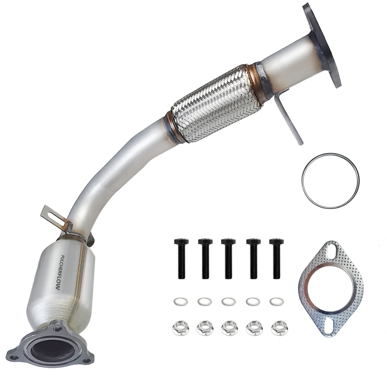 Photo 1 of PULCHERFLOW Front Catalytic Converter Compatible with 2010-2014 Chevrolet Equinox 2.4L / 2012-2015 Chevy Captiva Sport / 2010-2014 GMC Terrain 2.4L High Performance (EPA Compliant)