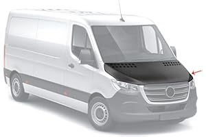 OMAC Carbon Patterned Full Hood Bonnet Bra for Mercedes Sprinter 2019 to 2023, Front Car Cover Mask, Black