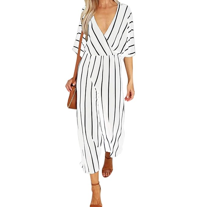 2019 Pantalones Ocasionales Flojos Rayada De Las Mujeres Medio De