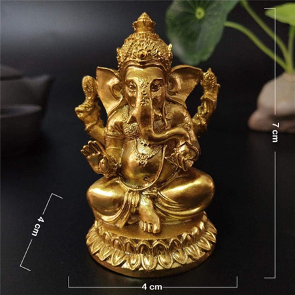 Decoration Statue Sculpture Crafts Golden Ganesha Statue Buddha Elephant God Sculpture Ganesh Figurines Resin Craft Home Garden Flowerpot Decoration Buddha Statues,Style1