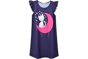 Jxstar Nighggowns for Girls Pajamas Princess Sleepwear Flutter Sleeve Dresses