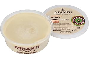 Ashanti Naturals Solid 100% African Shea Butter | Unrefined Raw Shea Butter | Moisturizer for Dry Skin, Face & Hair | Easy Application - 8 oz, White