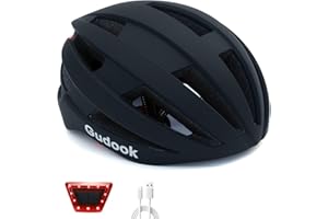 Gudook Bike Helmet with Light - Bicycle Helmets for Men - Women Adult with LED Rear Lights Adjustable Cycling Helmet for Urban Commuter Mountain Road Biker