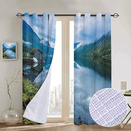 Amazon Com Nuomanan Curtains For Living Room Nature Landscape
