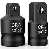 2PCS Impact Socket Adapter and Reducer Set,1/2"to