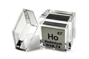 HQRP-CRYSTAL 0.39" 10mm Holmium Metal Cube Ho up to 99.9% Pure Periodic Table Element Engraved Density Collection Science Education Display Block Cube + Acrylic Case Box - 1PC