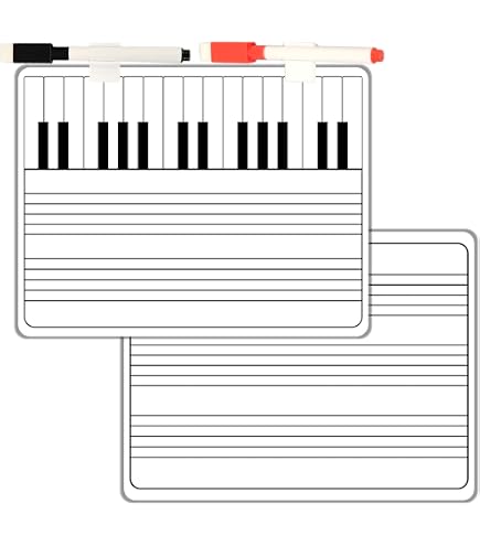HAMPPLIES Tableau Magnétique Musical Portable – Portées 5 Lignes Effaçable à Sec Pour Réfrigérateur, Étude Piano, Solfege, Musiciens