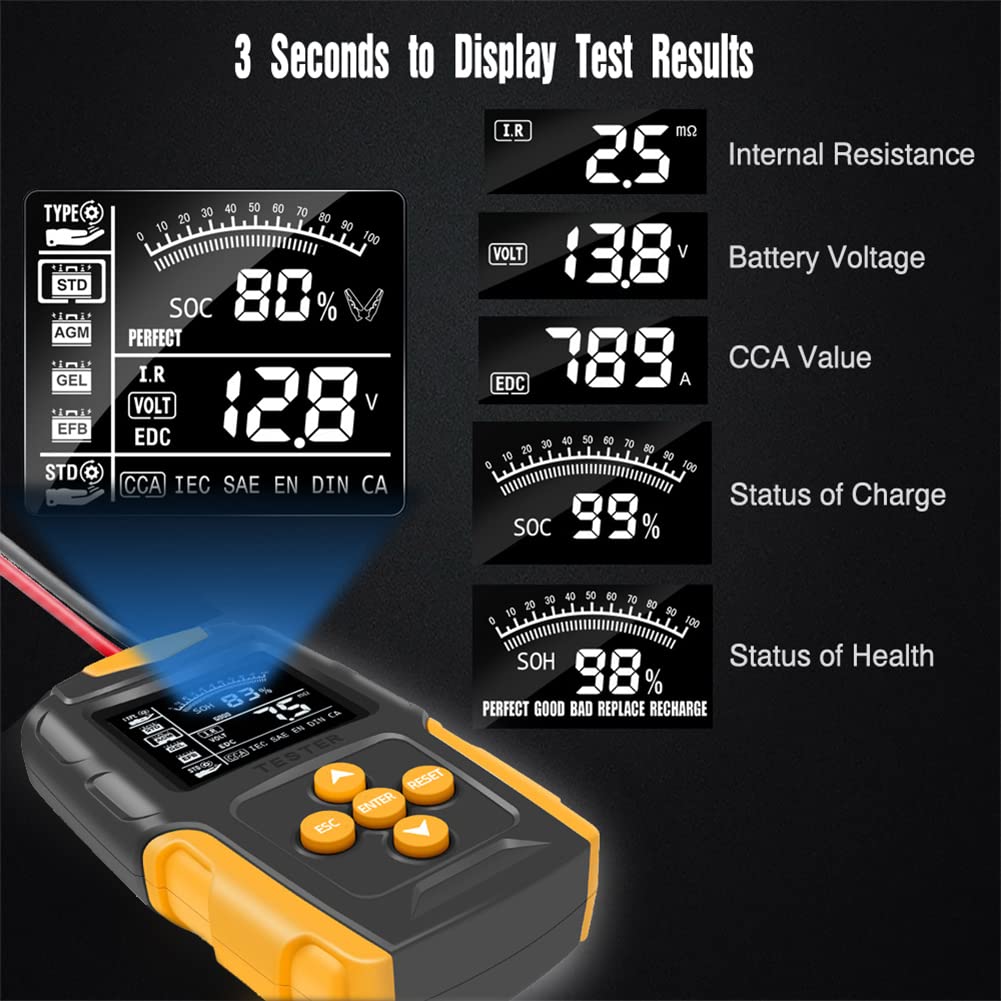 Foxwer 12v and 24v Battery Tester for