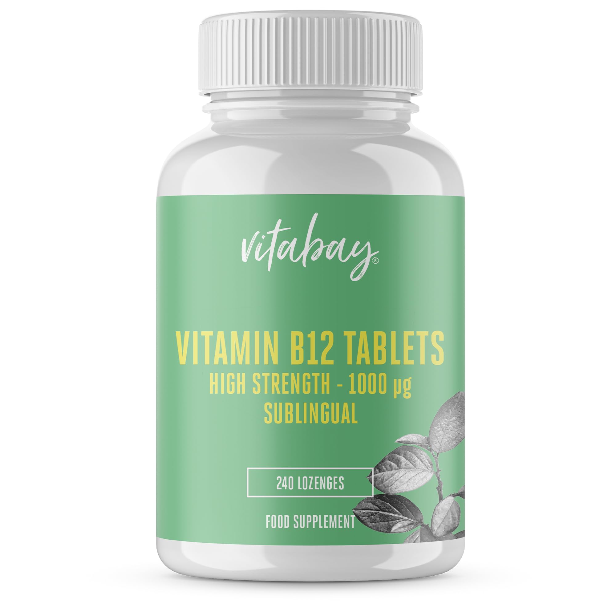 Vitabay Vitamin B12 1000mcg - 240 Vegan & Sublingual Vitamin B12 Tablets - Lozenges of Methylcobalamin Active Form with Mixed Berries Flavour - Laboratory Tested