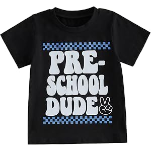 luethbiezx Kids Boys First Day of School Shirt Preschool Kindergarten 1st 2nd 3rd 4th 5th Grade Dude Back to School T-Shirt