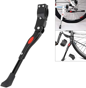 Amazon 調整可能なバイクスタンド26インチ 頑丈なキックスタンドmtbスタンド 合金キックスタンド調整可能なバイクサイドスタンド自転車用 マウンテンバイクロードバイク用サイクリングアクセサリー 黒 Asolym キックスタンド