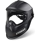 Shine STAWAR Grinding Face Shield, Lightweight Cutting Face Shield with Anti-Fog & Scratch Resistance Lens Face Shield Mask for Grinding, Cutting, Woodworking (DIN 1, Black)