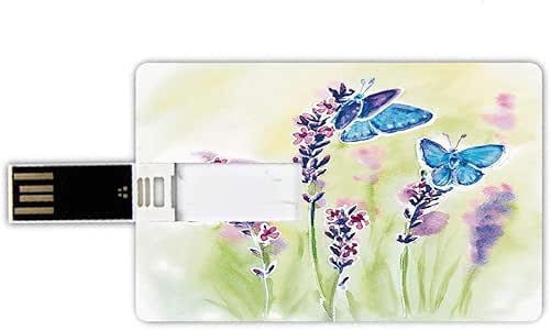 64GB Forma de Tarjeta de crédito de Unidades Flash USB Lavanda Estilo