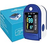Easy@Home Fingertip Pulse Oximeter SpO2 Blood Oxygen Saturation Meter and Heart Rate Monitor, Rotatable OLED Display with Bat