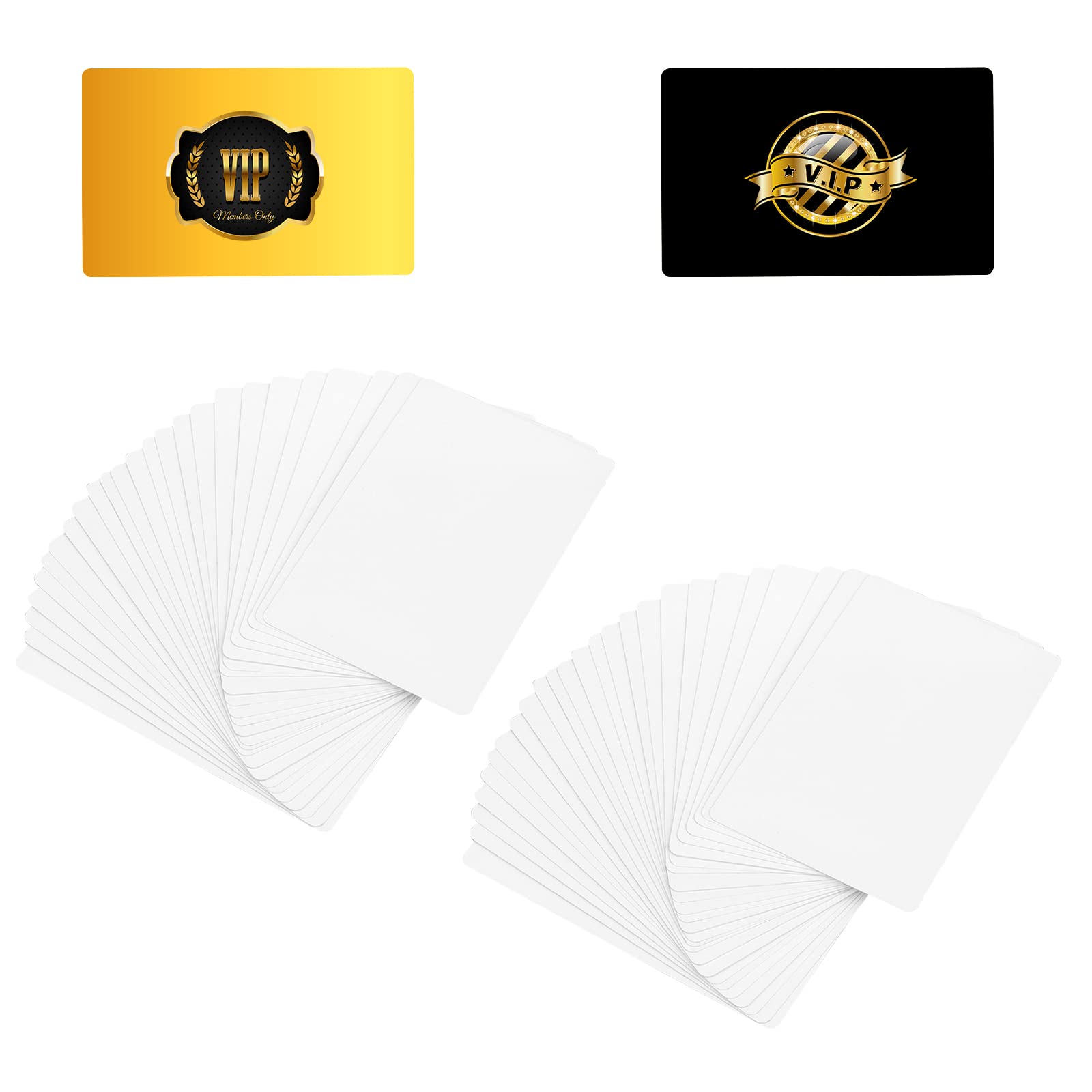 KINBOM 100pcs Sublimation Metal Business Cards, Double-sided Sublimation Blank Card, Blank Metal Card with 0.22mm Thick for Business Promotional VIP Cards Office Customization