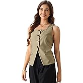 Allegra K Blazer Vest Top for Women's 2025 Trendy Button Down Sleeveless Suit