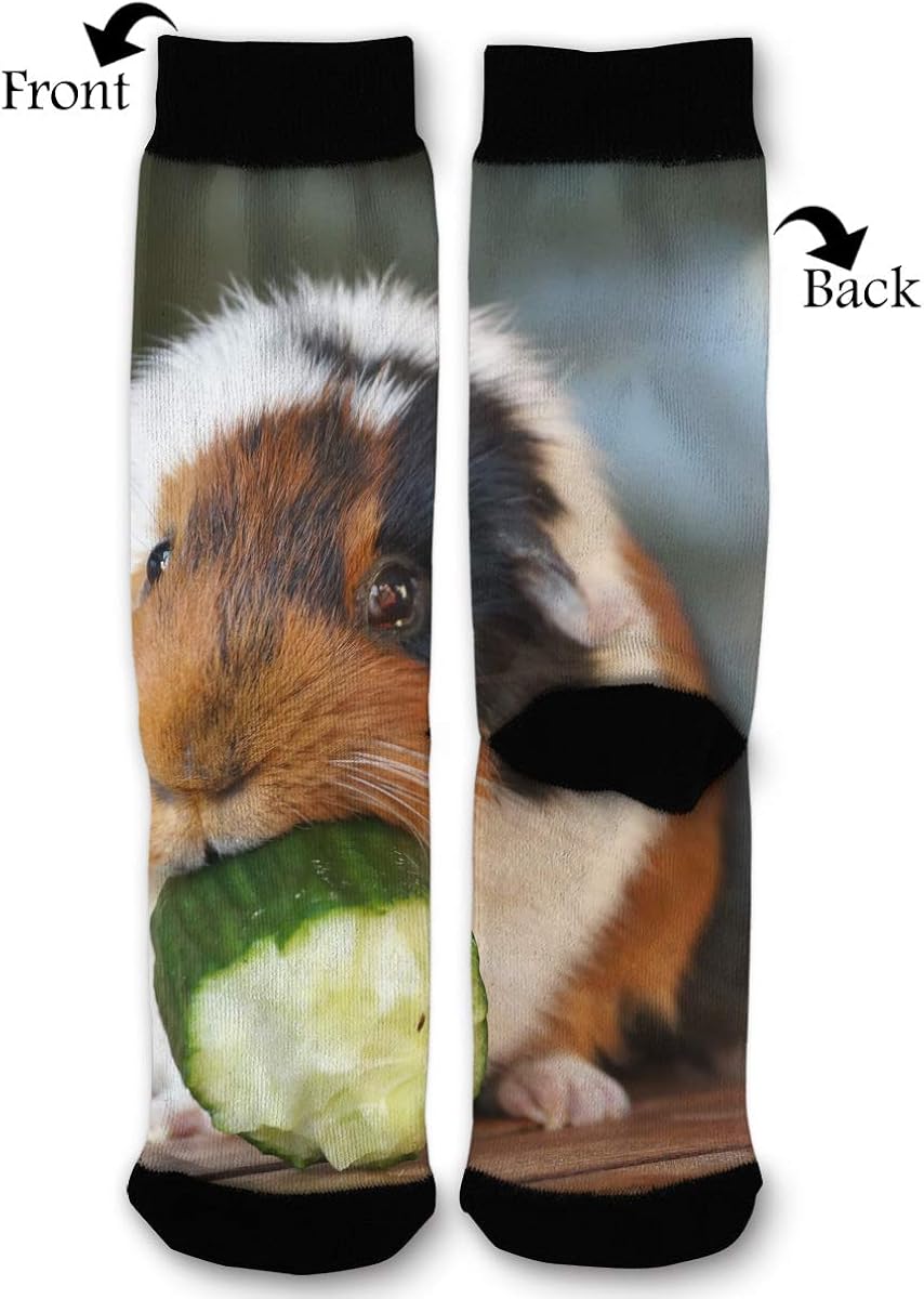 Women's Men's Fun Novelty Crazy Crew Socks Guinea Pig Dress