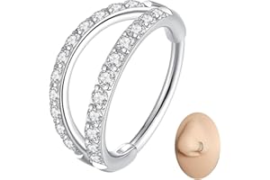 LOVEBODYJEWELRY Double/Triple Hoop Nose Ring 316L Surgical Steel CZ Cartilage Earring Septum Ring Septum Clicker Lip Rings Co