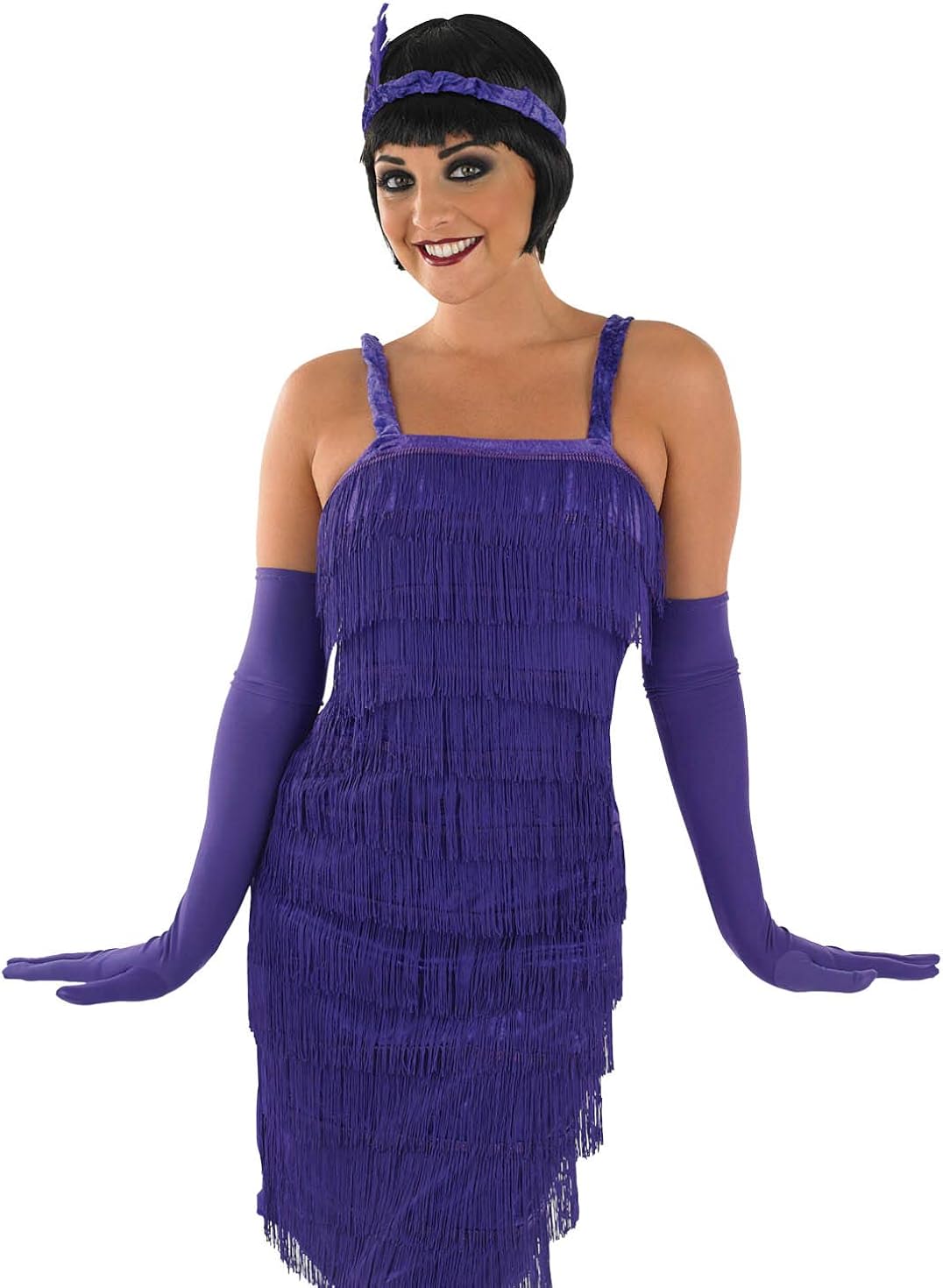 Womens 20s Flapper Girl Costumes Fringed Decades Dresses: Clothing